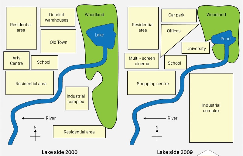TASK 1 ACADEMIC 5 map the hien su thay doi cua khu vuc lakeside tu 2000 den 2009