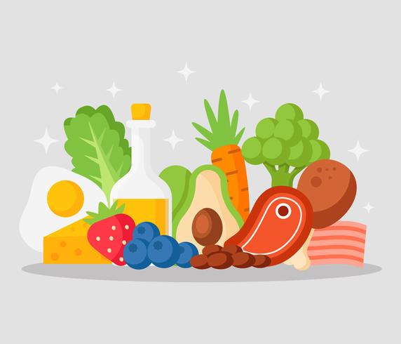 ketogenic diet food vector